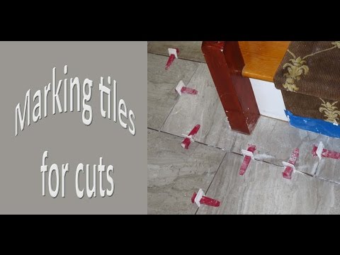 Easy way to Measure  and mark ceramic tile for cuts.