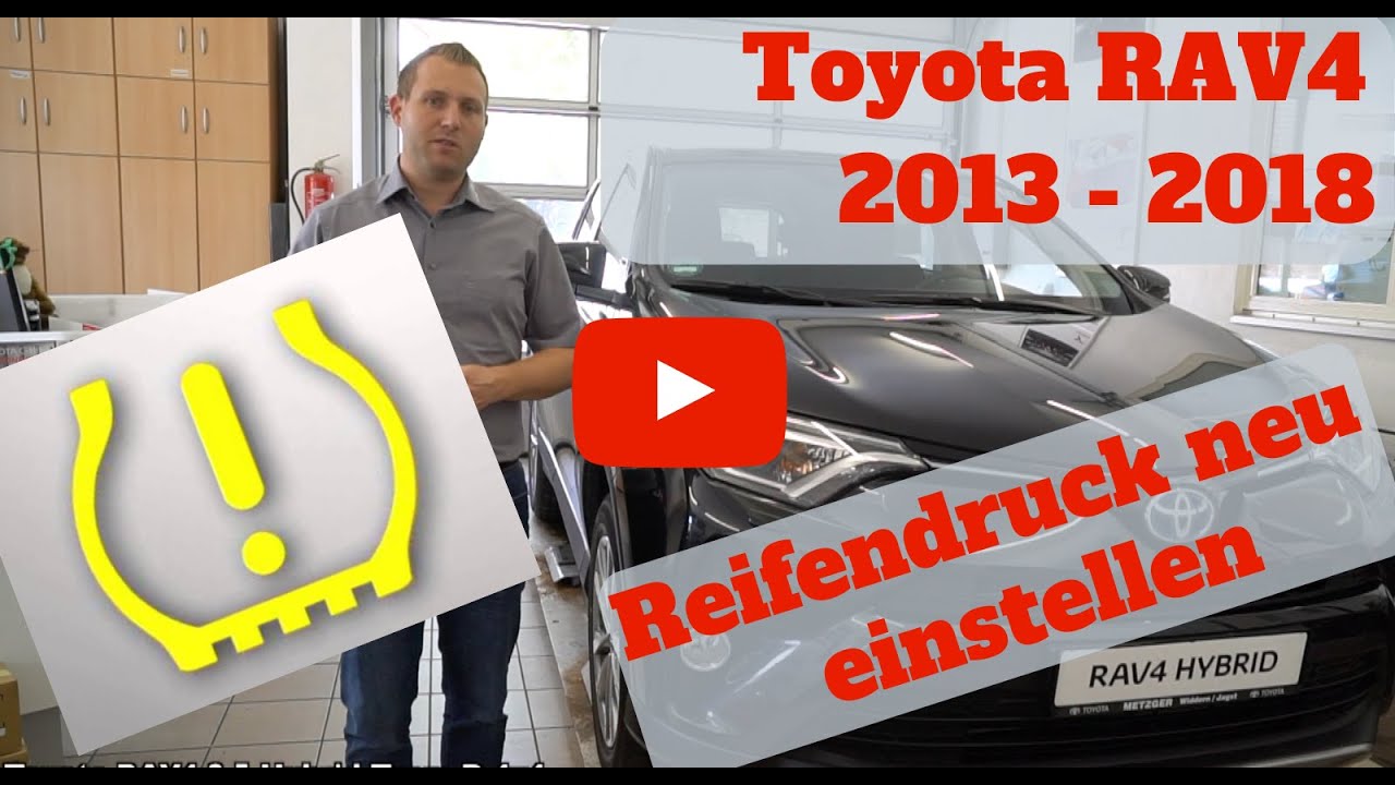 Toyota RAV4 Reifendruck einstellen und zurücksetzen z.B. nach dem Räder  wechseln - 2013 bis 2018 - YouTube