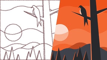 Create a Flat Design Bird on Tree Branch with Inkscape