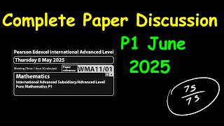 Details Edexcel IAS Pure Mathematics 1 May June 2025 ( WMA11/01 ) | AS P1 Paper Walkthrough with Revision Update