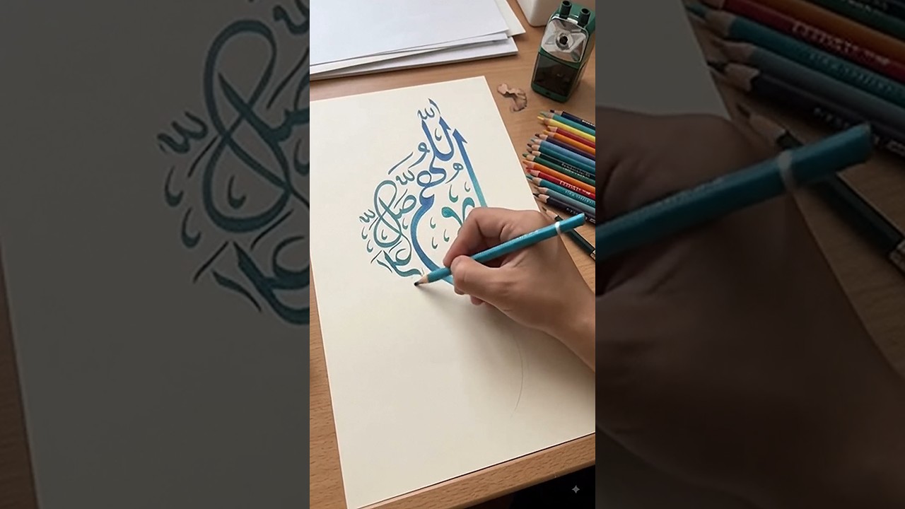 Satisfying Arabic Calligraphy 🎨 | Wait For End #shorts#daroodsharif