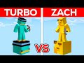 Casa en un SLO BLOQUE de TURBO vs ZACH en Minecraft