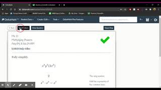DeltaMath Algebra 1: Multiplying Powers