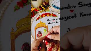 Wedding embroidery frame 😍 #viral #embroidery #handmade #love #gift #weddinggift #shorts #videos