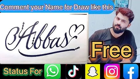 Abbas Name Signature Calligraphy Status | How to Cursive write with cut Marker #abbas @abbas