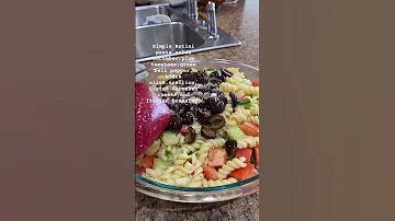 Making Simple Rotini Salad For Lunch 