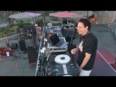 DJ Spider performs live at Grand Performances in Downtown Los Angeles