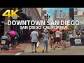 SAN DIEGO - Walking Downtown San Diego, Gaslamp Quarter(Fifth Ave), California, USA, Travel, 4K UHD