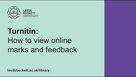 Turnitin: How to view your marks and feedback