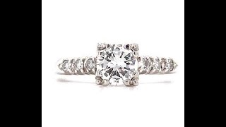 Platinum Diamond Engagement Ring .66cts  j750