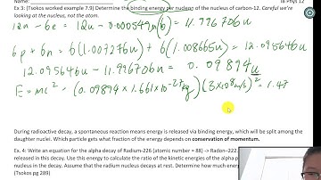 7.04 Mass defect and binding energy of carbon 12_example 3