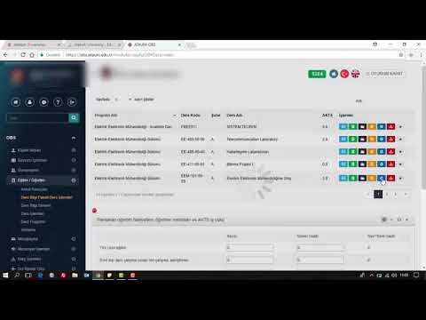 Ataturk Universitesi Ders Bilgi Paketi Obs Girisleri Youtube