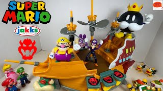 FLIGHT? Super Mario Jakks Pacific Bowser Airship Playset Wario Waluigi Nabbit 2.5 Inch Figure Review