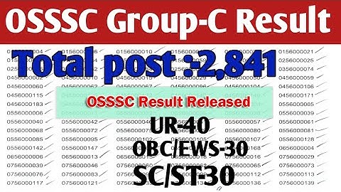 OSSC Group-c recruitment result published!!group c exam result date#odishajob