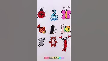 Draw simple animals from digits #drawing #draw #painting I Chill how to draw