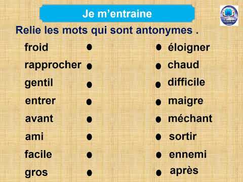 les antonymes الاضداد