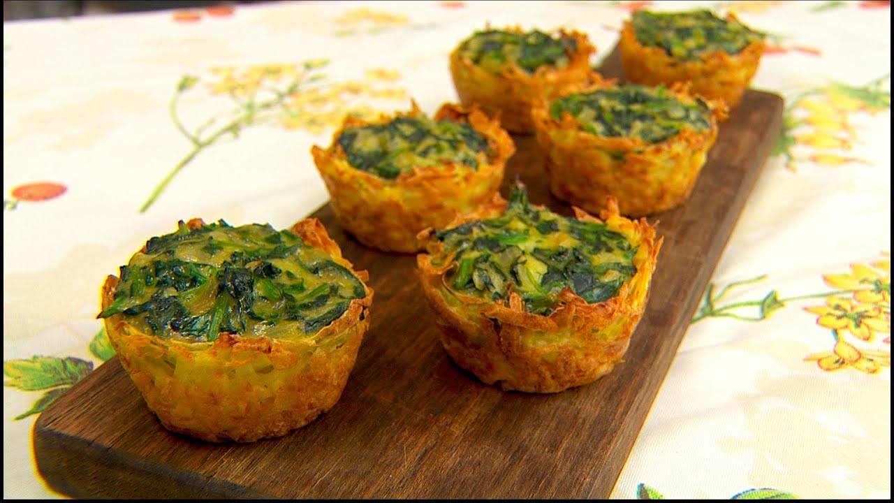 Canastitas de papa y espinaca