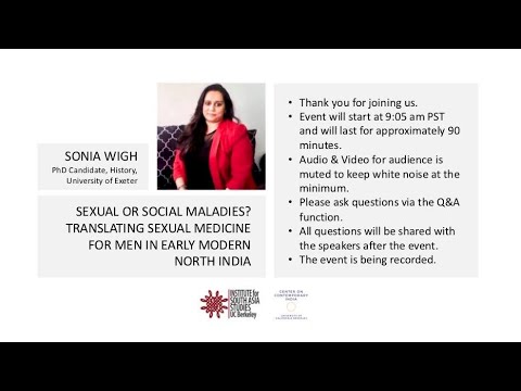 Sonia Wigh | Sexual or Social Maladies?: Translating Sexual Medicine for Men in Early Modern India