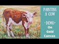 Cow Painting Demonstration-On Gold Canvas