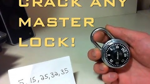 Crack a Masterlock combination lock in 60 seconds! Without knowing the combo!