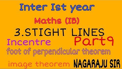 Intet first year mathsIB STRIGHT LINES part9 by //NAGARAJU sir/ image theorem etc..