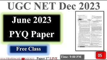 09:00 PM- UGC NET Paper 1 | NET PYQ June 2023 | NET Exam Paper 1 | NET PAPER1  |  NET 2023