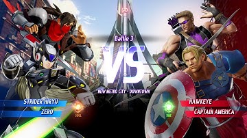 MARVEL VS. CAPCOM: INFINITE Strider Hiryu Alt.,Zero Alt. Gameplay In Arcade Mode