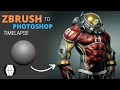 ZBrush to Photoshop Timelapse - Astro Character Concept