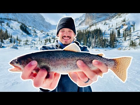 Catching RARE Yellowstone Cutthroat Trout Ice Fishing in Rocky Mountain National Park!