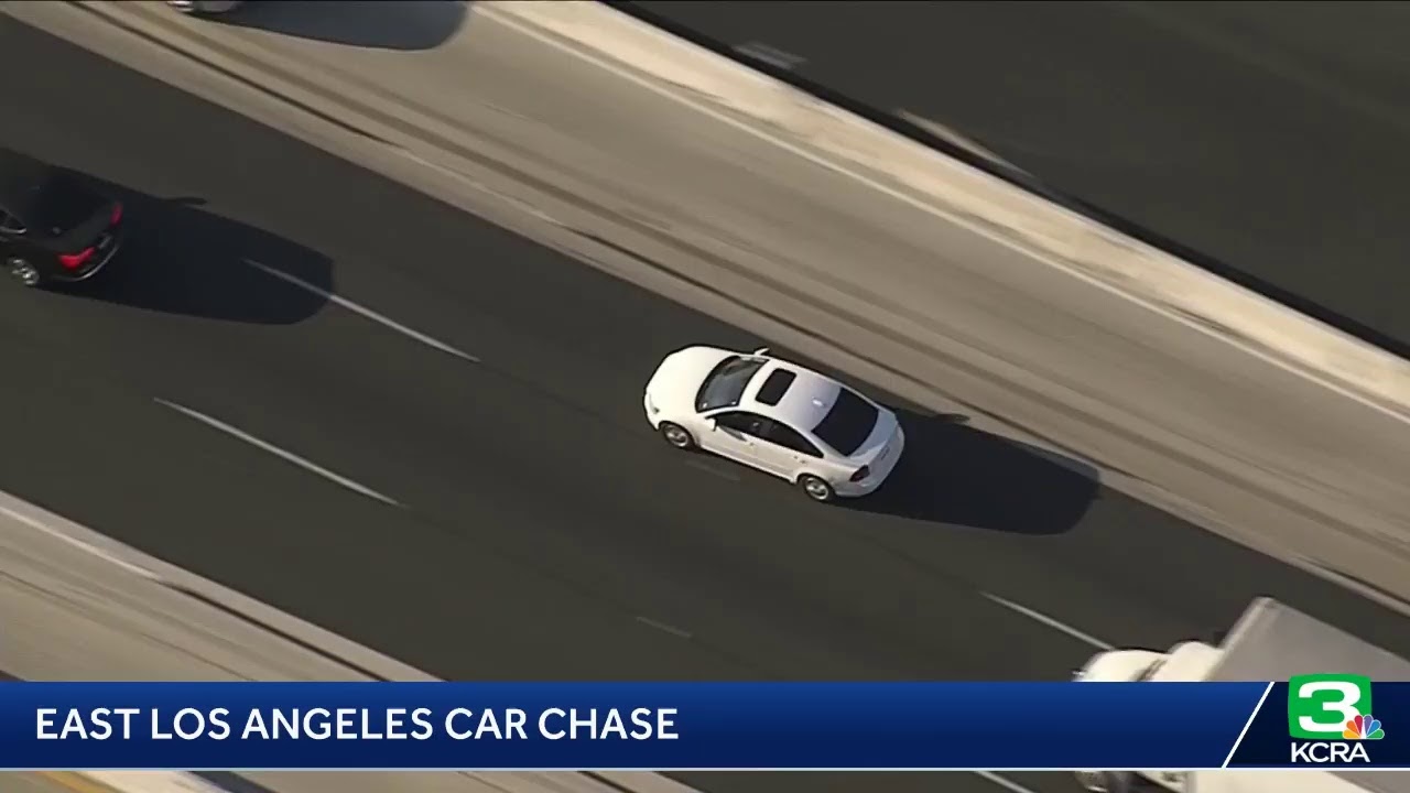 Police are chasing a car in the East Los Angeles area after the driver ...