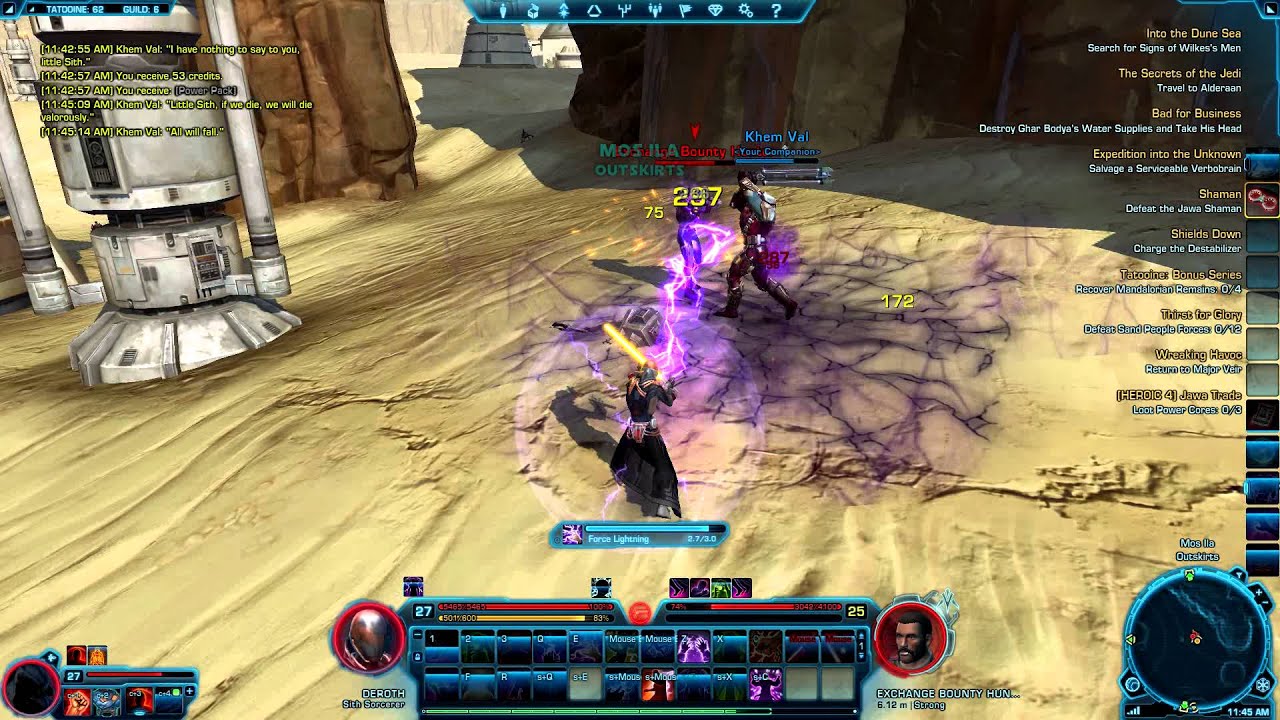 SWTOR Sith Sorcerer Solo Combat Gameplay