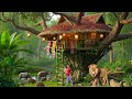Building a Bamboo Treehouse on a Giant Ancient Tree | Deep Forest Survival Challenge