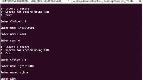 File Structures Lab Program 4 Demo