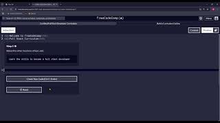 Certified Full Stack Developer Curriculum FCC part 1