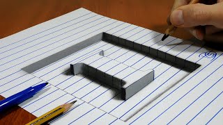 3D Trick Art On Line Paper, Letter I