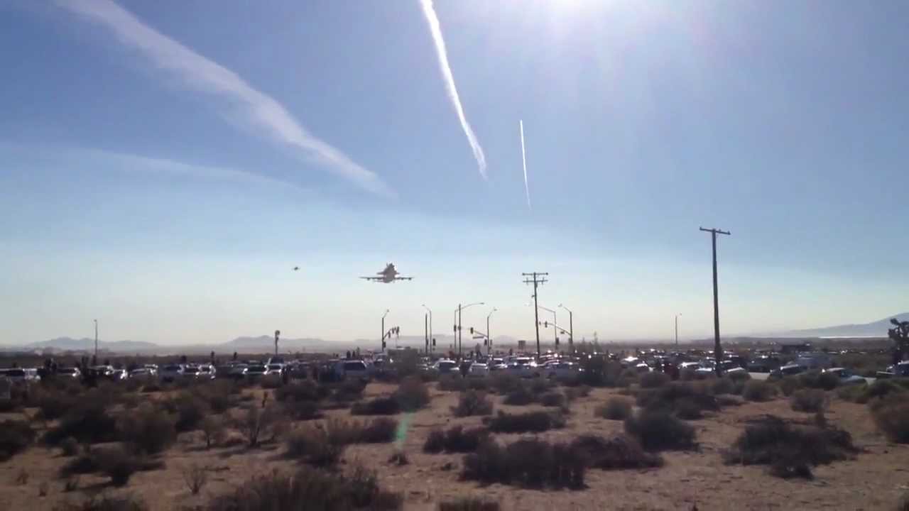 Space Shuttle Endeavour flyover Plant 42 Palmdale CA