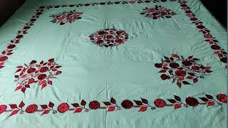 Aplic work design | bed sheets | Chadar Ka design | Hand embroidery | Amazing arts | sewing | stitch