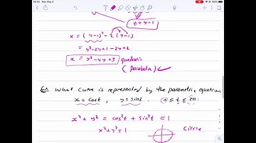 Curves Defined by Parametric Equations (10.1 & 10.2)