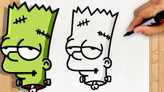 Cómo Dibujar A Bart Simpson Frankenstein Bart Simpson Muerto Paso A Paso Simple Y Fácil