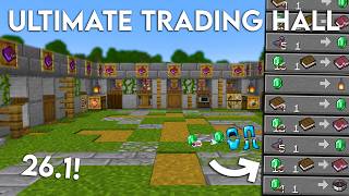 Celebrity NEW UPDATED Minecraft 26.1 Villager Trading Hall Tutorial | All Trades 1 Emerald Net Worth