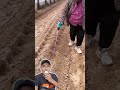 smart work, people make plant holes using drills, and faster #creative