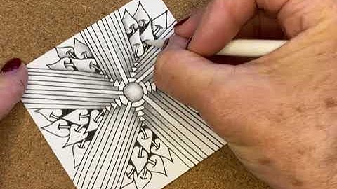 A tile using the tangles Arukas & Pokeleaf, by Zentangle HQ 😍