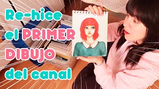 ¡Rehice el PRIMER DIBUJO de mi canal!  (Y respondo sus preguntas )