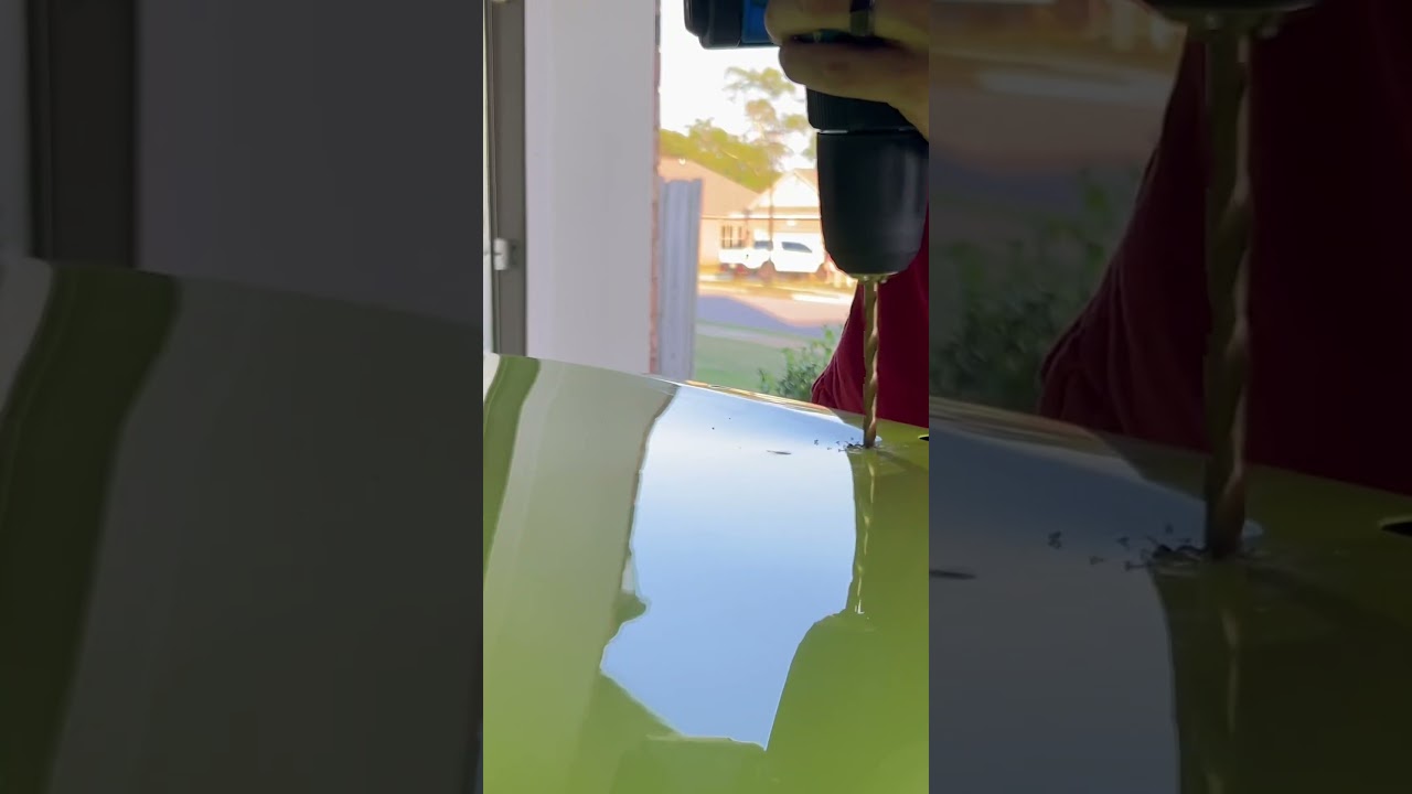 Drilling holes in my friend’s Camaro Trunk To Install ZL1 Wing 