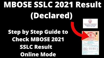 MBOSE SSLC 2021 Result (Declared) - How to Check MBOSE SSLC Results 2021 Online Mode
