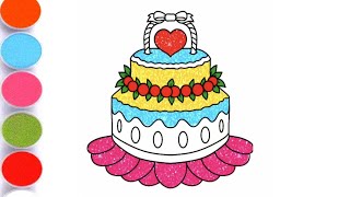 HAPPY BIRTHDAY!💐 TO YOU || How to draw cake 🎂 & love sticker #love #happybirthday #trending #cake