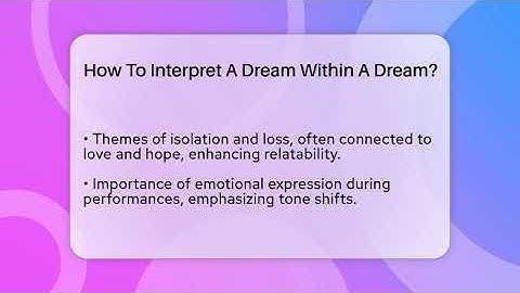 How To Interpret A Dream Within A Dream? - The Prose Path