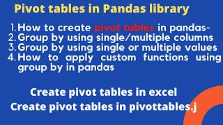 How to create pivot tables in pandas