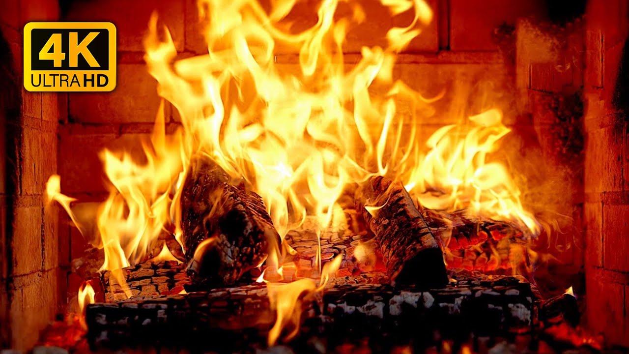 🔥 FIREPLACE 4K UHD | Cozy Fireplace 4K with Burning Logs and Crackling ...