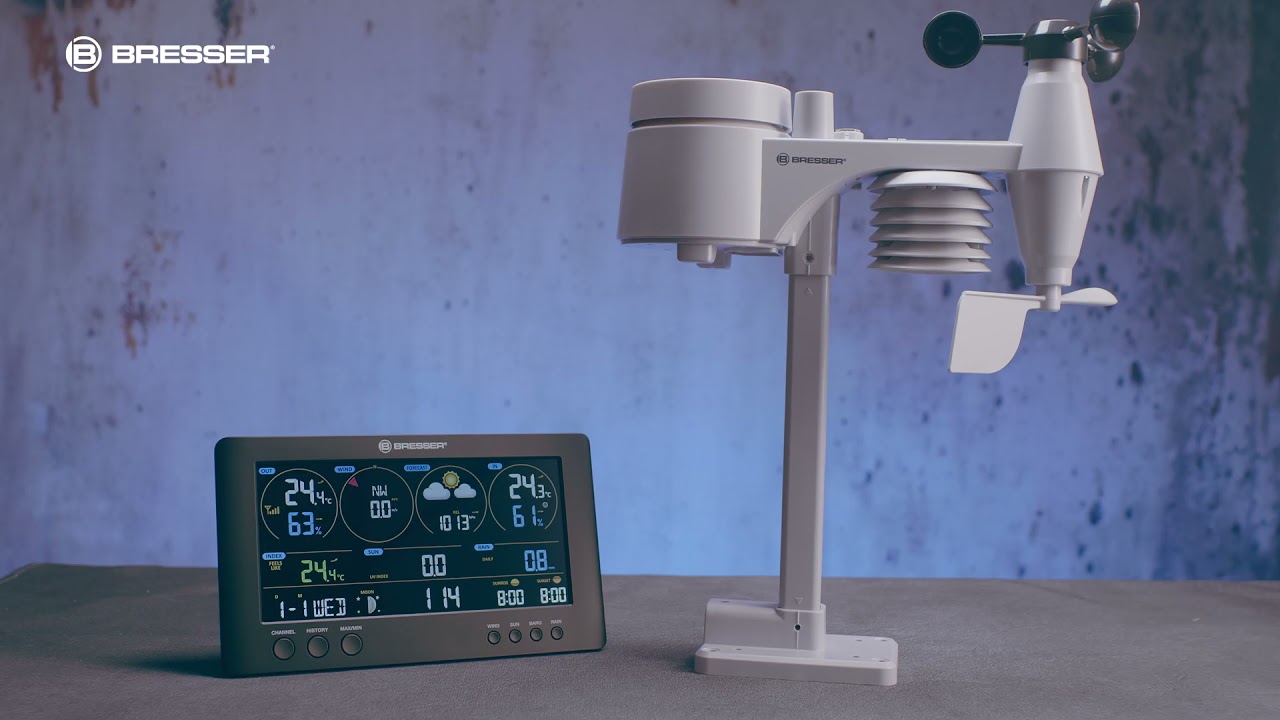 Station Météo Bresser ClearView WiFi - Capteur Pro 7-en-1 Pour Jardin | Prévisions Locales Précises